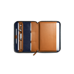 Urbane Tech Folio Tan by DailyObjects – tan vegan leather tech organiser with blue felt interior