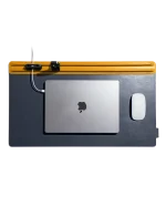 Mustard-Blue Snap On Organiser Desk Mat with Cable Holder + Apple Watch Charging Stand