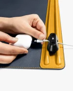 Mustard-Blue Snap On Organiser Desk Mat with Cable Holder