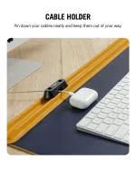 Mustard-Blue Snap On Organiser Desk Mat with Cable Holder + Phone Mount