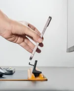 Mustard-Blue Snap On Organiser Desk Mat with Cable Holder + Phone Mount