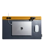 Mustard-Blue Snap On Organiser Desk Mat with Cable Holder + Phone Mount