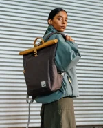 Amber-Charcoal Miles Roll Top Backpack