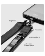 Black Crossbody Utility Phone Lanyard - Strap