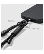 Black Reflective Crossbody Phone Lanyard - Cord