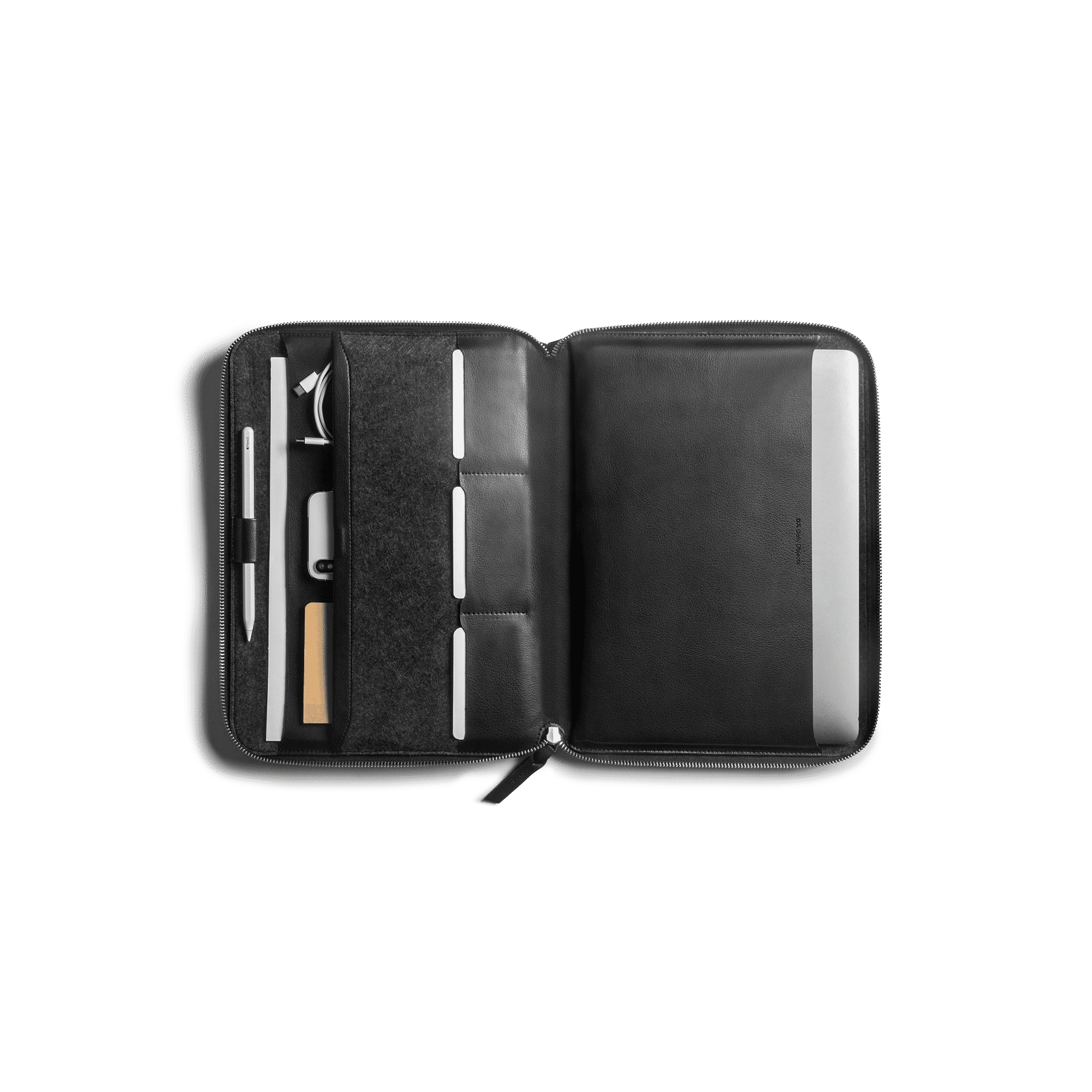 Black-Urbane-Tech-Folio Urbane Tech Folio Black by DailyObjects – vegan leather tech organiser for MacBook Pro 14 inch
