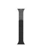 Black Velour Snap On Apple Watch band fitted to an Apple Watch, shown on white — watch not included