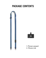 Blue Leatherite Crossbody Phone Lanyard - Strap