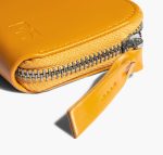 Chrome Yellow Vegan Leather Zipper Slim Card & Coin Wallet | Online Shopping | KlippiK Kuwait UAE Saudi