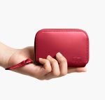 Crimson Red Vegan Leather Zipper Slim Card & Coin Wallet | Online Shopping | KlippiK Kuwait UAE Saudi