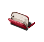 Crimson Red Vegan Leather Zipper Slim Card & Coin Wallet | Online Shopping | KlippiK Kuwait UAE Saudi