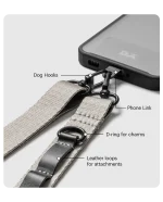Grey Crossbody Utility Phone Lanyard - Strap