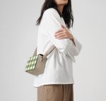 Creamy Crocodile Gingham Sol Box Shoulder Bag | Shop Online |KlippiK Kuwait UAE Saudi