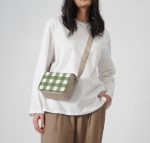 Creamy Crocodile Gingham Sol Box Shoulder Bag | Shop Online |KlippiK Kuwait UAE Saudi