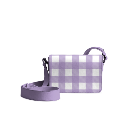 Lavender Gingham Sol Box Shoulder Bag | Shop Online | KlippiK Kuwait UAE Saudi