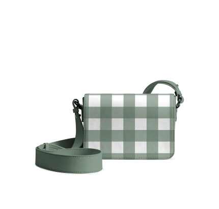 Teal Gingham Sol Box Shoulder Bag | Shop Online | KlippiK Kuwait UAE Saudi