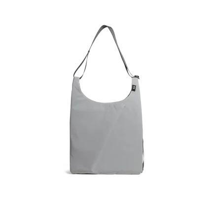 Light Grey Ray Tote Bag — soft shoulder tote with a single strap, shown on white