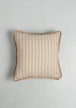 Yellow Dwelling Loom Linen Minimal Design Cushion Cover for Sofa - Beige — view 5