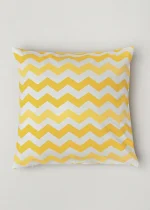 Yellow Dwelling Ombre Chevron Cotton Cushion Cover - Yellow (18" x 18") - Image 4
