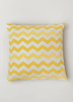 Yellow Dwelling Ombre Chevron Cotton Cushion Cover - Yellow (18" x 18") - Image 3