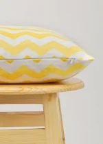 Yellow Dwelling Ombre Chevron Cotton Cushion Cover - Yellow (18" x 18") - Image 2