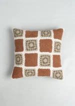 Yellow Dwelling Prism Crochet Geometric Fusion Cushion Cover 100% Cotton - Rust — view 4