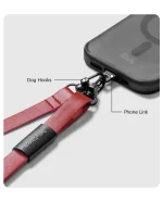 Red Leatherite Crossbody Phone Lanyard - Strap