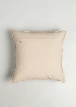 Yellow Dwelling Stamps Embroidered Floral Motif 100% Cotton Cushion Cover for Sofa - Green and Rust — view 3