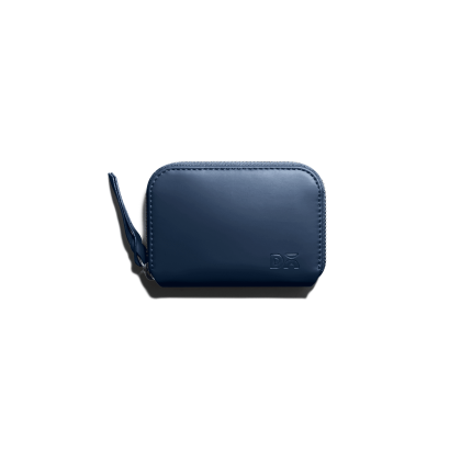 Ultramarine Blue Vegan Leather Zipper Slim Card & Coin Wallet | Online Shopping | KlippiK Kuwait UAE Saudi