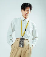Yellow Leatherite Crossbody Phone Lanyard - Strap