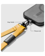 Yellow Leatherite Crossbody Phone Lanyard - Strap