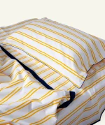 Mellow Yellow with Misty Blue Muted Layers Flat Bedsheet - Image 2