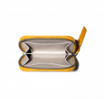 Vegan Leather Zipper Slim Card & Coin Wallet - Chrome Yellow - Image 5