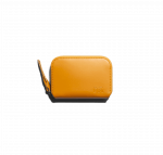 Vegan Leather Zipper Slim Card & Coin Wallet - Chrome Yellow