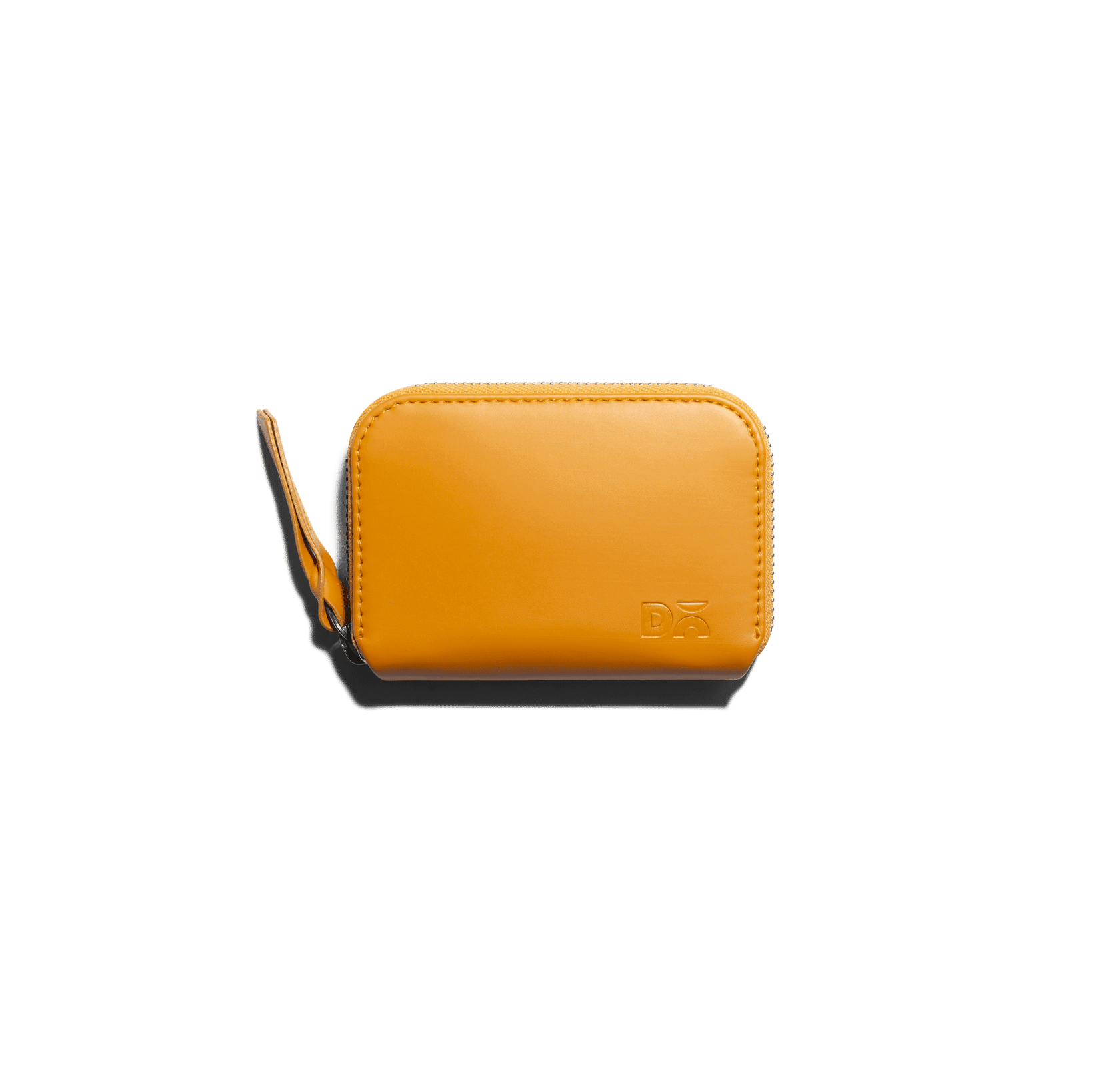 Vegan Leather Zipper Slim Card & Coin Wallet - Chrome Yellow - Image 1