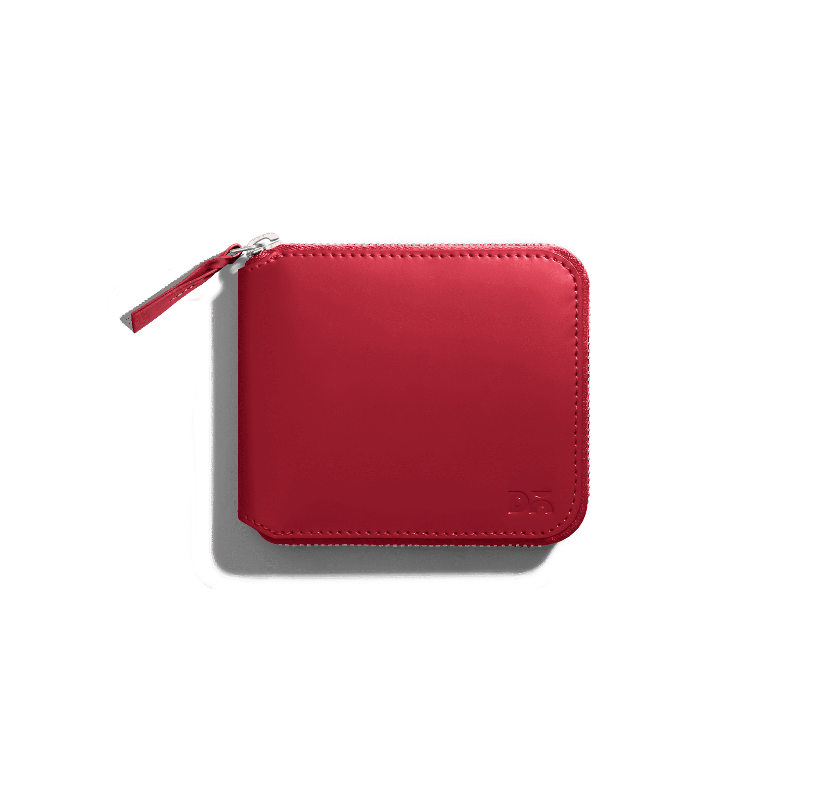 Vegan Leather Zip Wallet - Crimson Red - Image 1