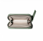 Vegan Leather Zipper Slim Card & Coin Wallet - Sap Green - Image 5