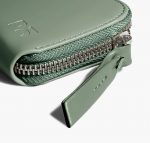 Vegan Leather Zipper Slim Card & Coin Wallet - Sap Green - Image 3