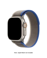 Gray-Ink Blue Pull Tab Nylon Weave Apple WatchBand (38/40/41mm) - Image 2