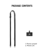 Black Leatherite Crossbody Phone Lanyard - Strap - Image 7