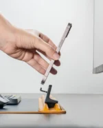 Mustard-Blue Snap On Organiser Desk Mat with Cable Holder + Phone Mount - Image 7
