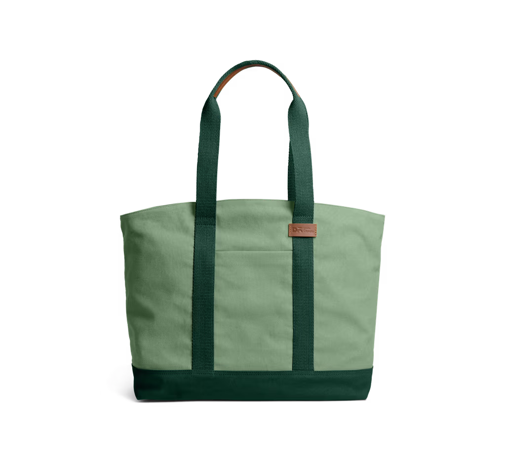 Mint Green-Forest Green Field Tote Bag - Image 1
