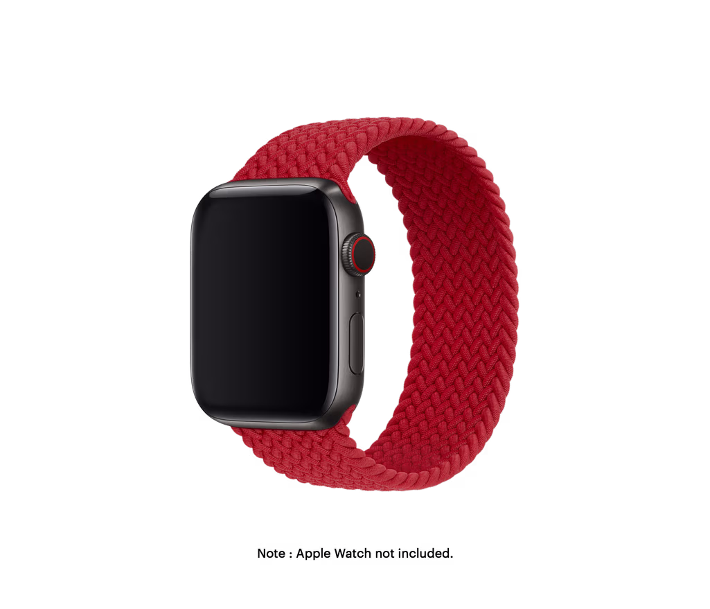 Red Braided Solo Loop Apple WatchBand (42/44/45/49mm) - Image 1