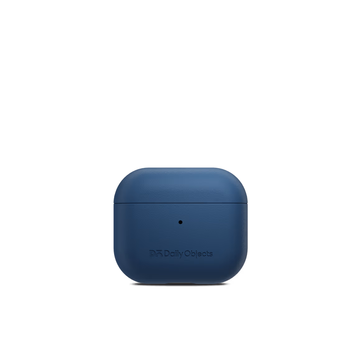 Navy Blue Leatherite AirPods 3 Case Cover - Image 1