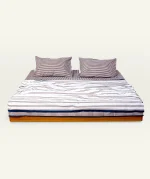 Mocha Brown with Haze Indigo Muted Layers Flat Bedsheet - Image 4