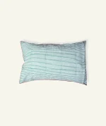 Pearl Green with Candy Red Pure Stripes Pillow Cover (Set of 2) - Image 3