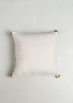 Yellow Dwelling Waltz Printed Floral Pattern 100% Cotton Cushion Cover for Sofa with Tassels - Multicolor - Image 4