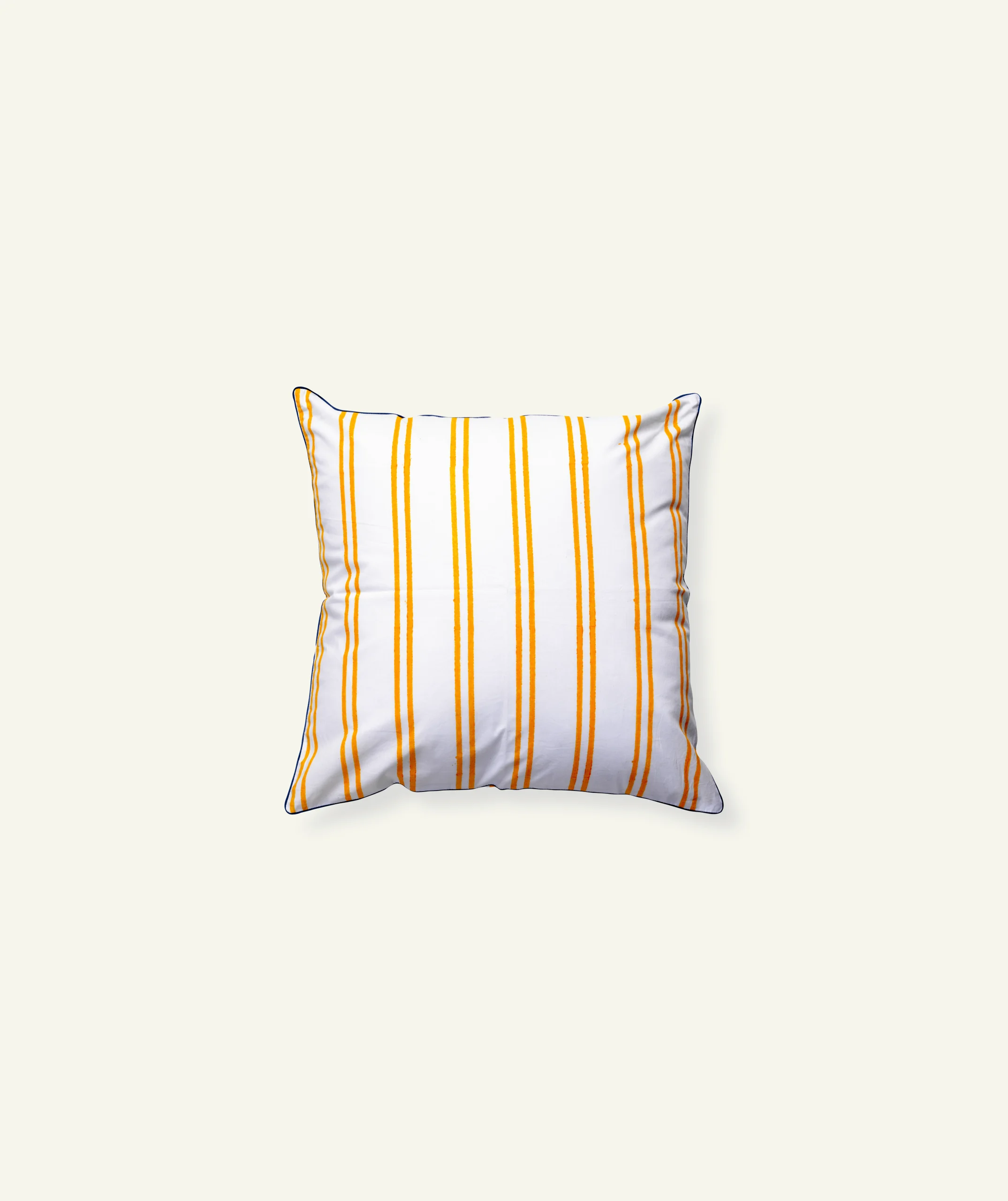 Mellow Yellow with Misty Blue Muted Layers, 18x18 Inch Cushion Cover - Image 1