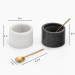 Marble Salt & pepper bowls set - Round trinkets - Image 5