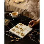 Marble Tic Tac Toe Game – White
